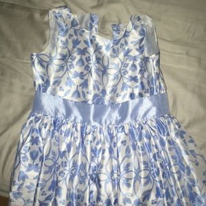 Blue and white dress